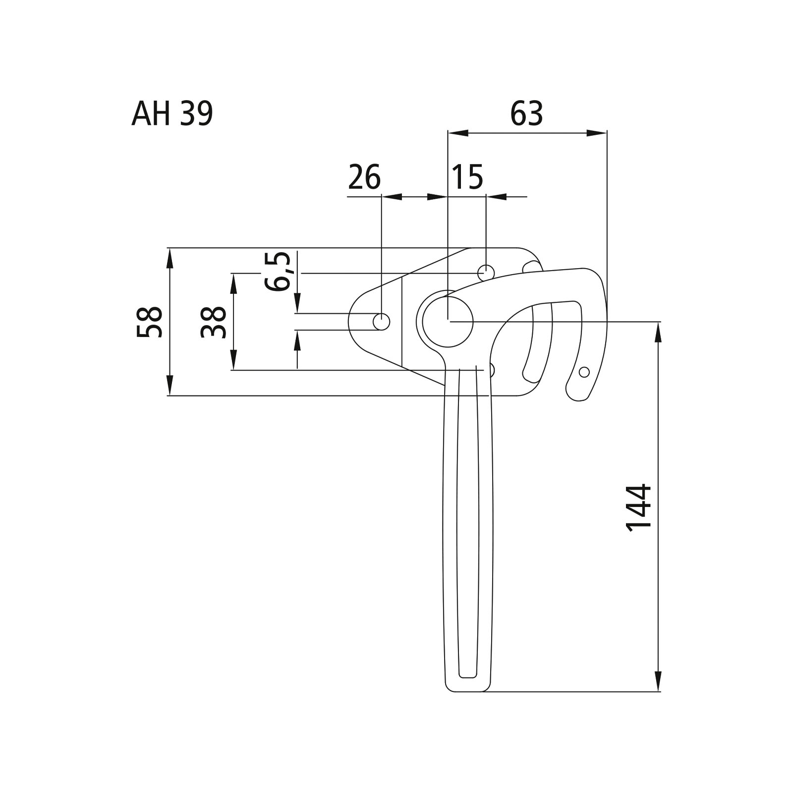 Angle-handle lock, plate to be