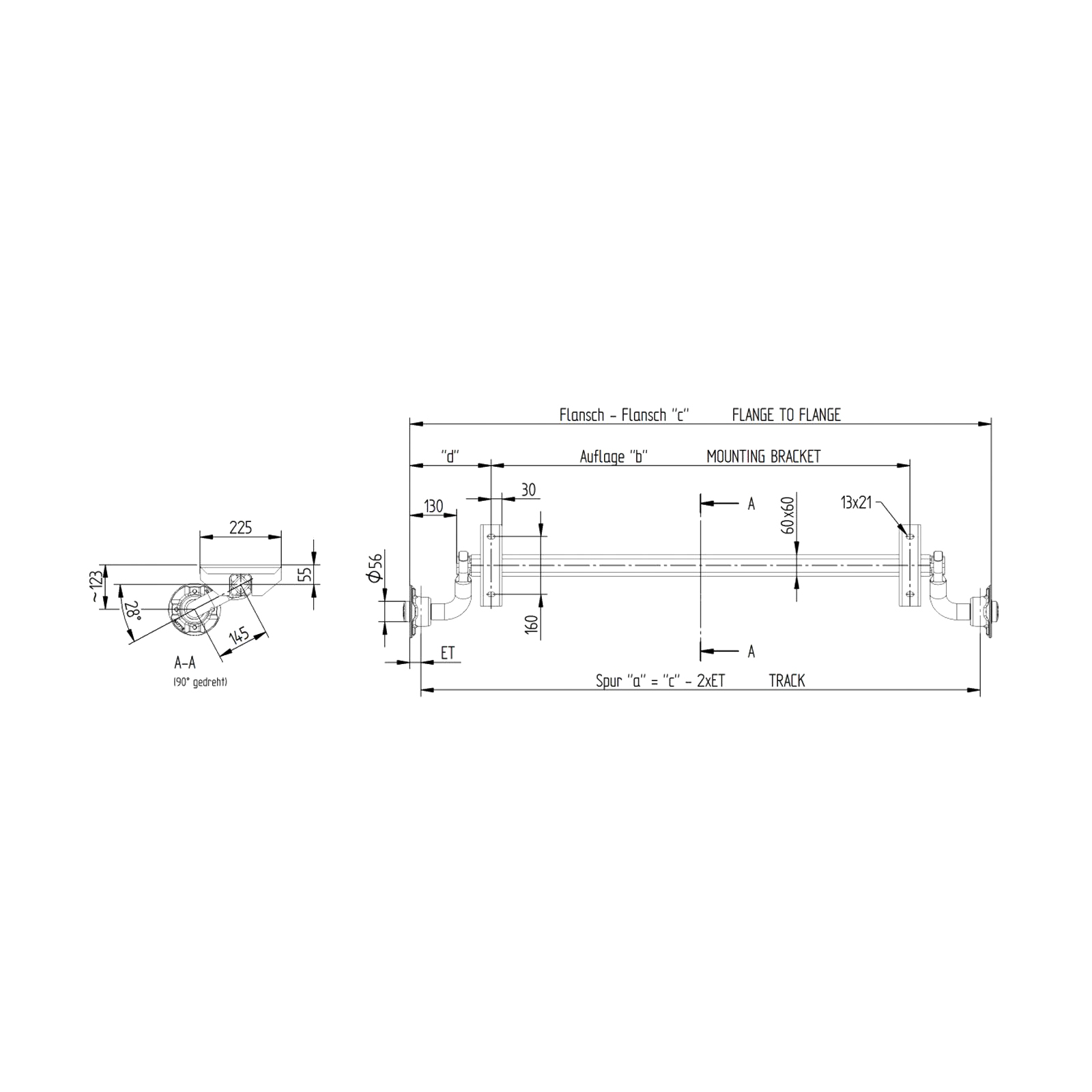 KNOTT Laufachse VG7-L, 750 kg