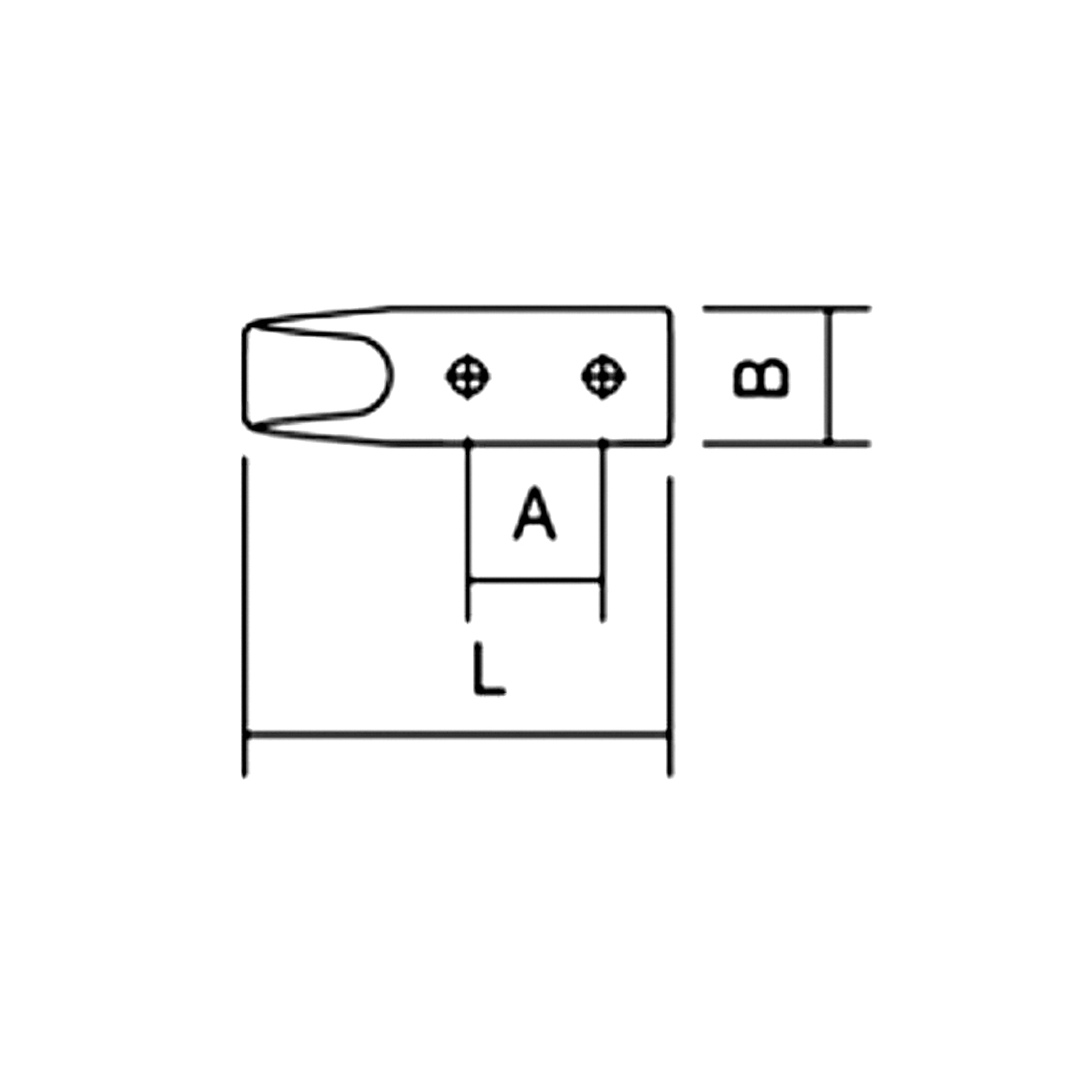 Tarpaulin hook, two holes, gal