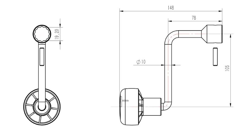 BÜNTE Crank, short, 105 mm, SW19