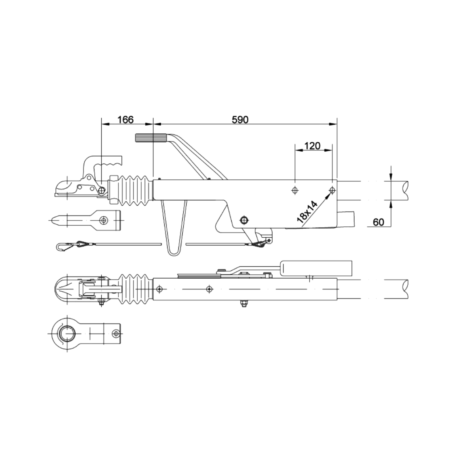 SCHLEGL Auflaufeinrichtung SFV14B, 800-1500 kg