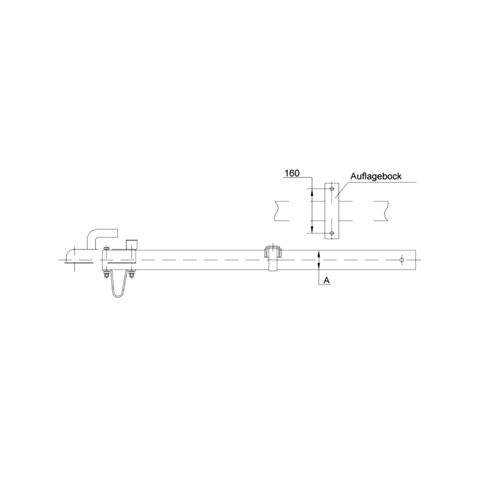 SCHLEGL Zugdeichsel SQR7,5, -750 kg, gerade