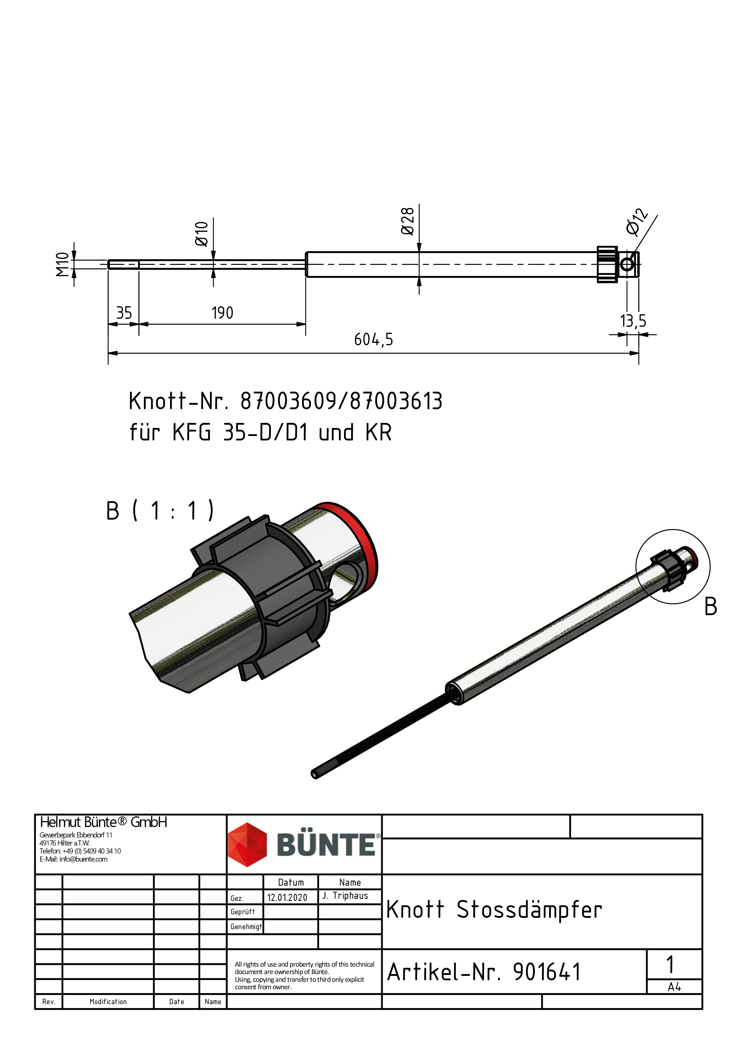 KNOTT Oploopremdemper, voor KFG 35-D/D1