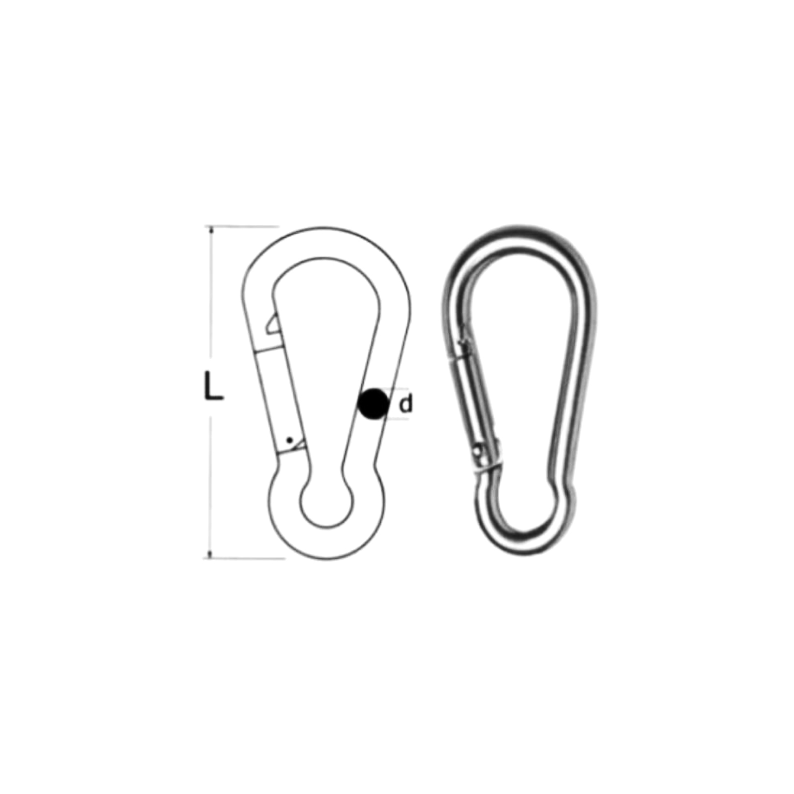 Karabiner, galvanised;