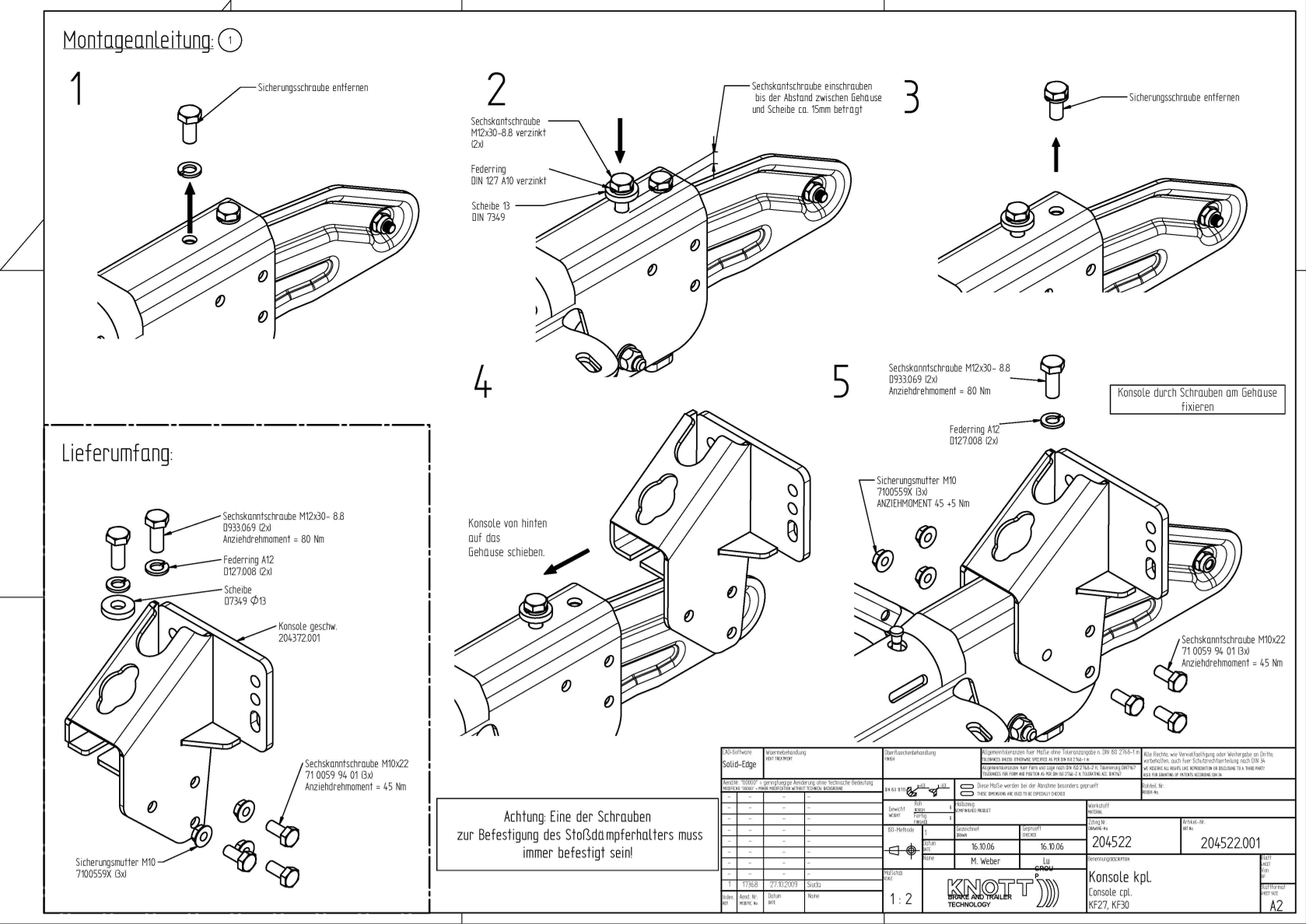 KNOTT Steunwielconsole, voor KF 27/30