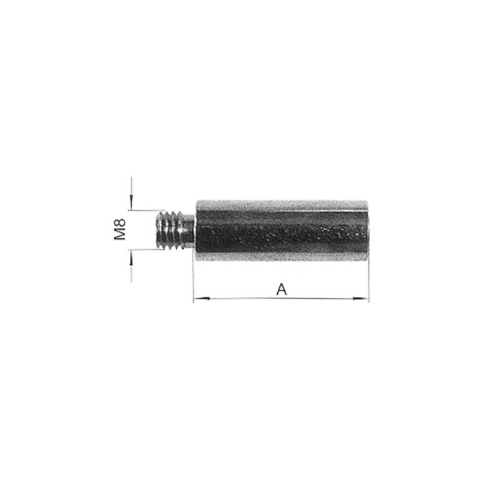 Afstandsbus, M8 x 35 mm