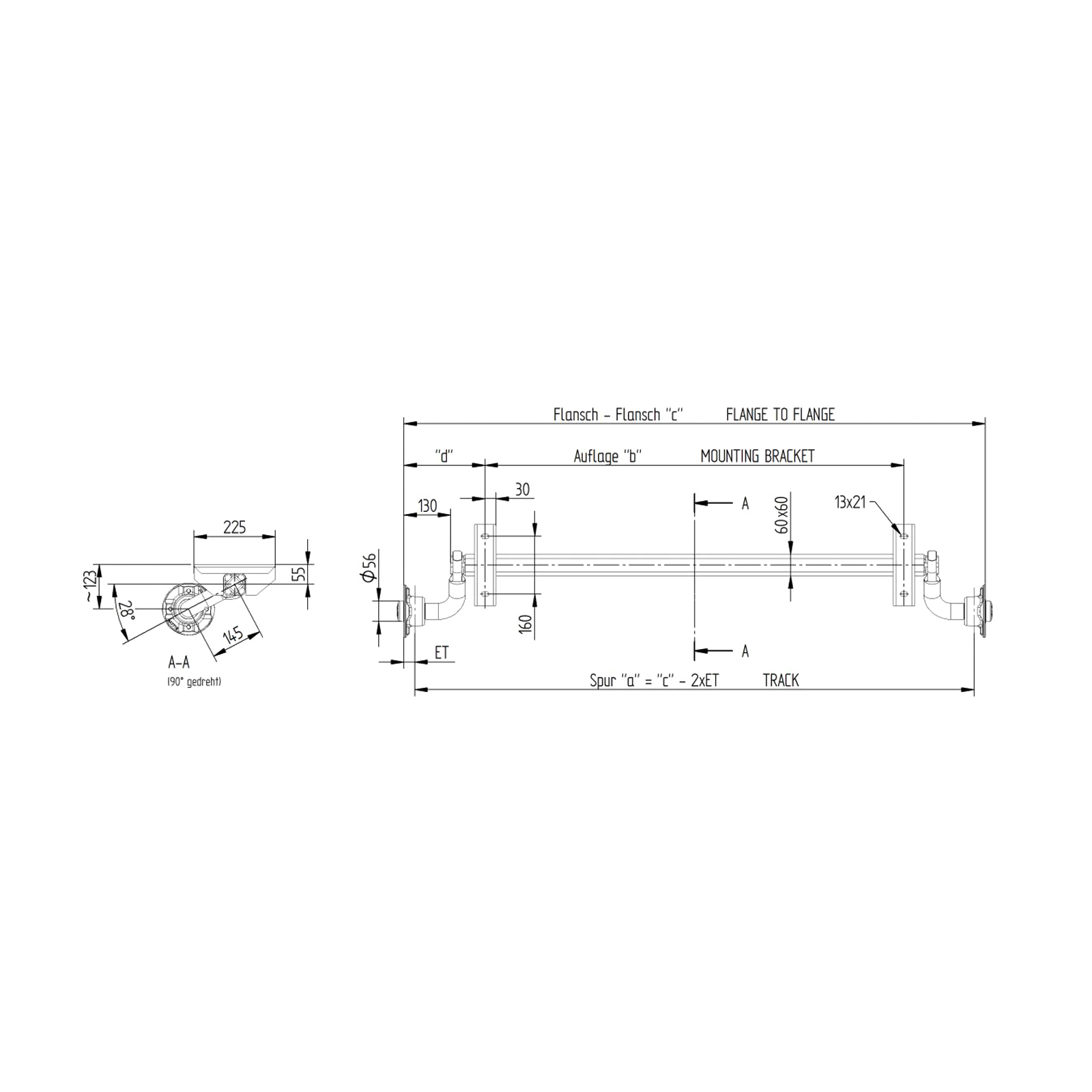 KNOTT Laufachse VG7-L, 750 kg