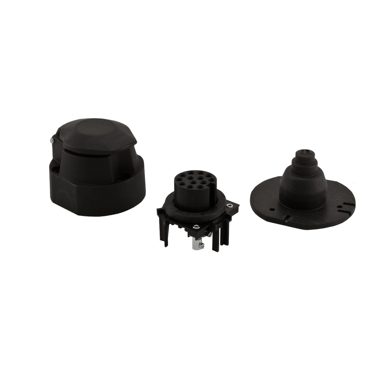 13-pin socket, plastic,with tu