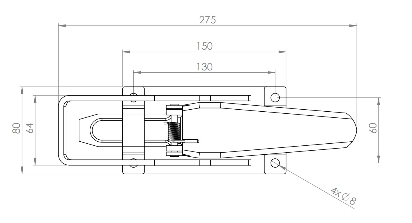 Opbouwspansluiting, gietijzeren pen