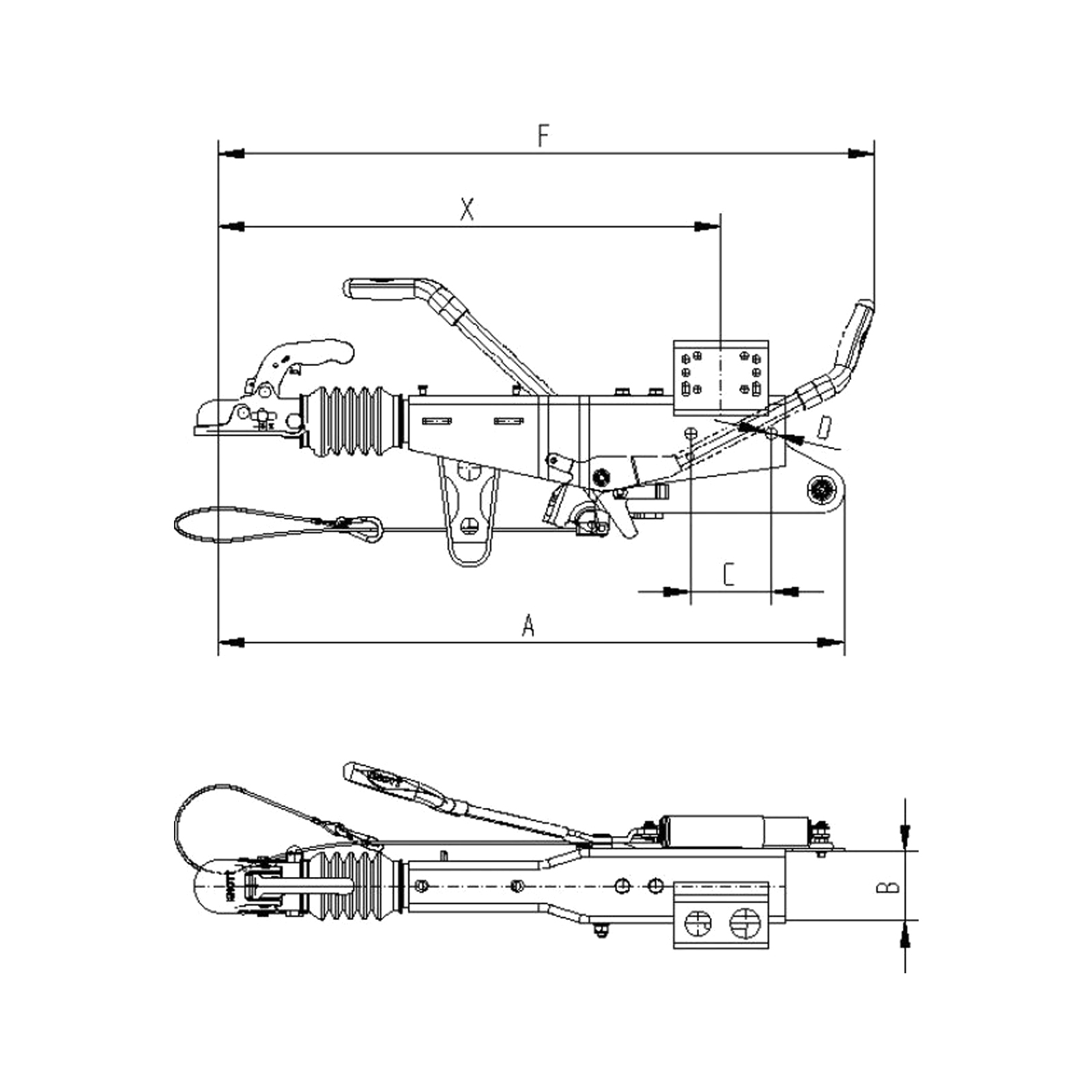 KNOTT Auflaufeinrichtung KRV17-C, 1100-1800 kg