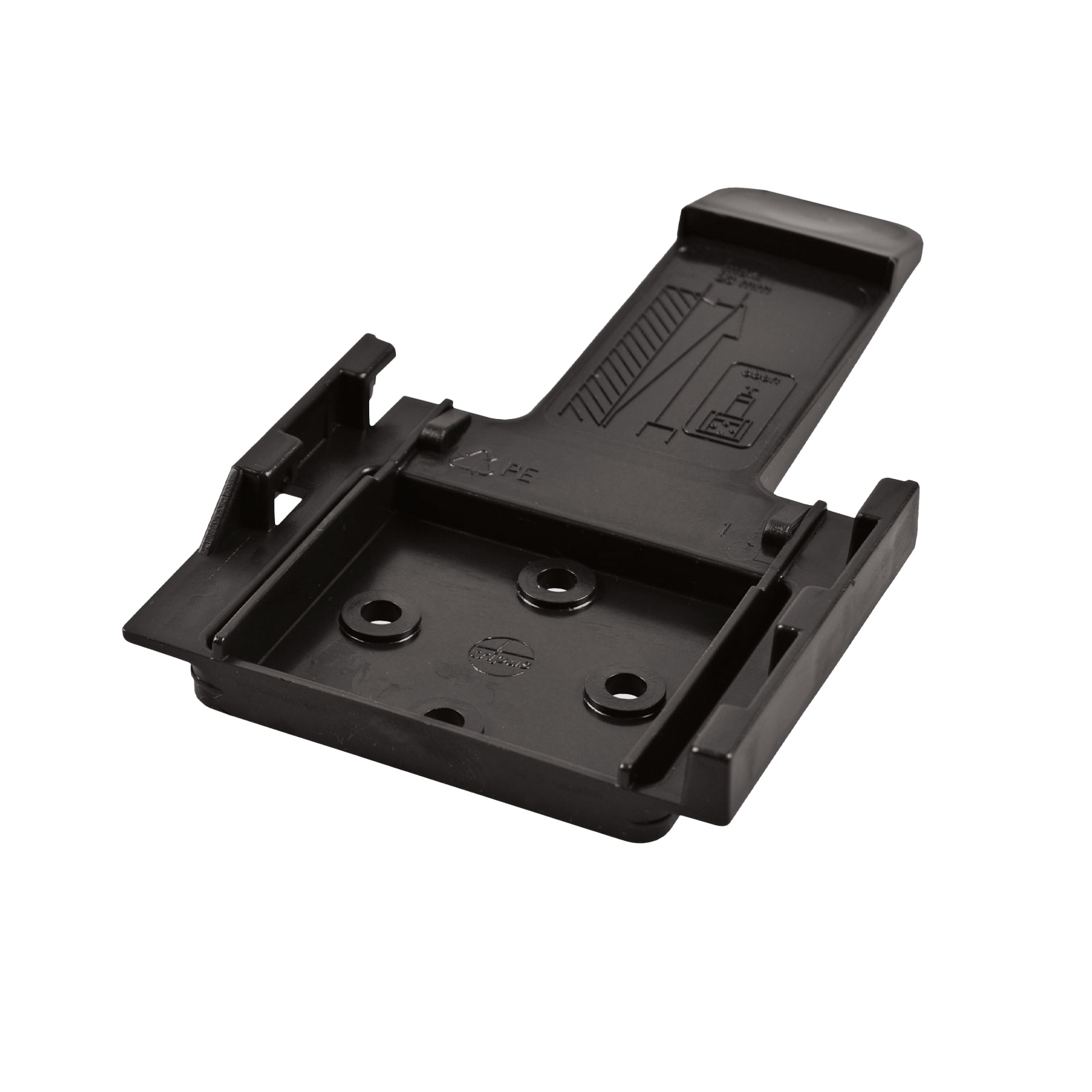 wheel chock holder, black, plastic