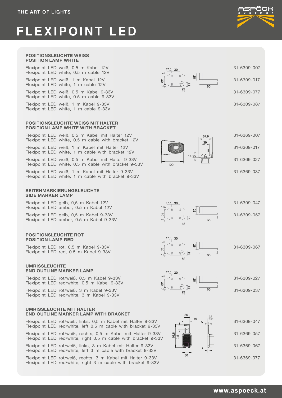 ASPÖCK Flexipoint Seitenmarkierungsleuchte LED