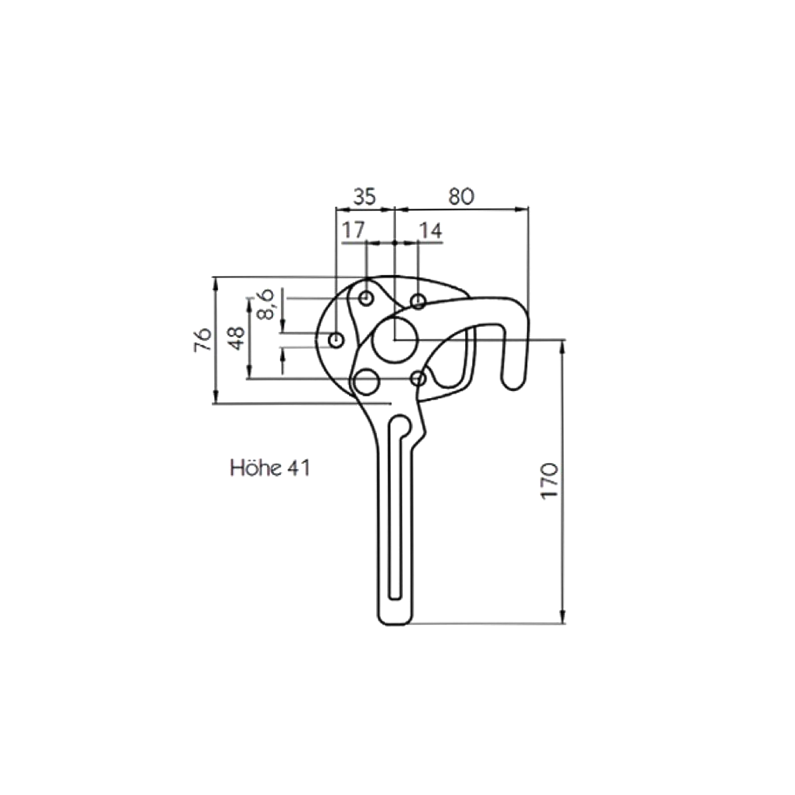 Angle-handle lock, plate to be