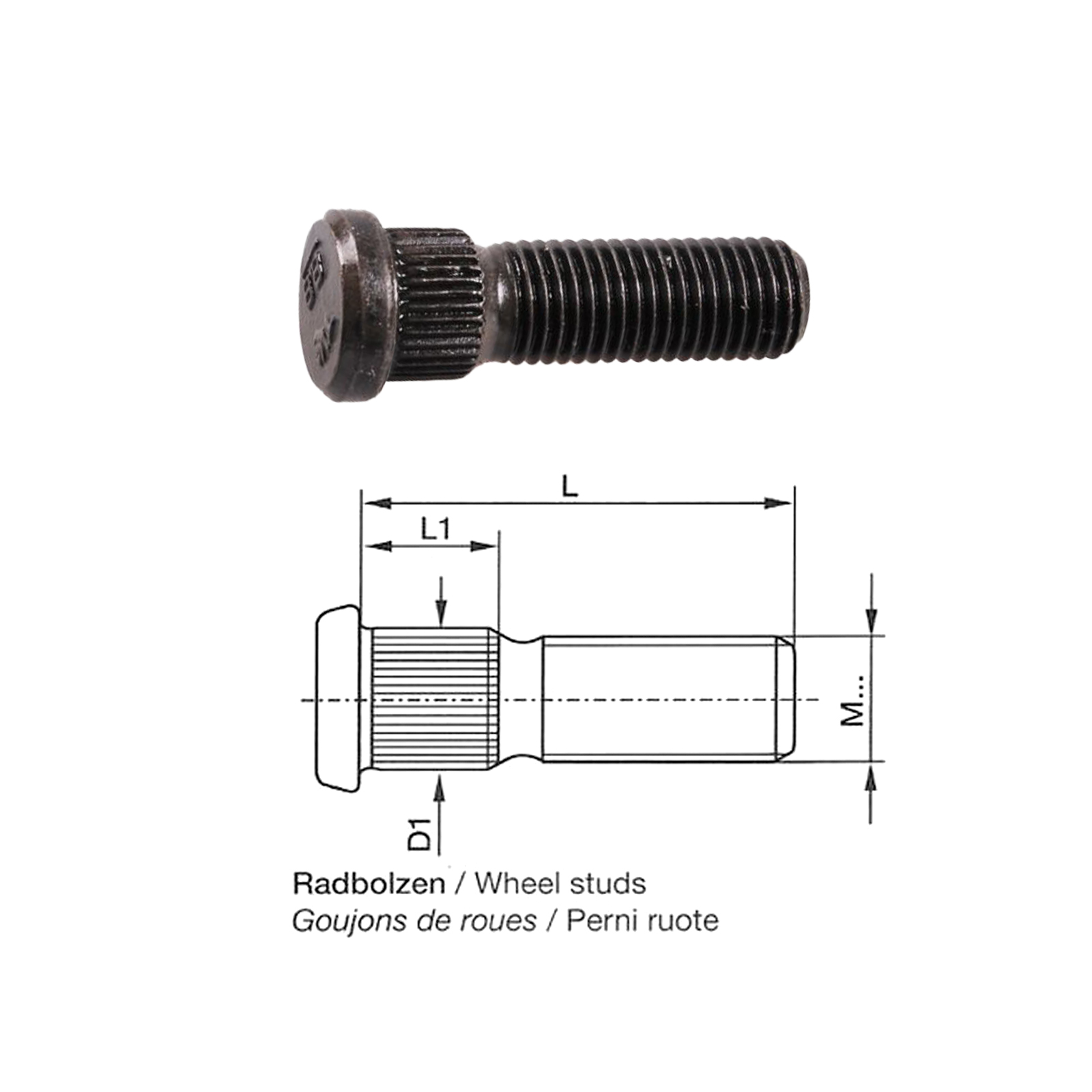 Wheel Bolts with corrugation c