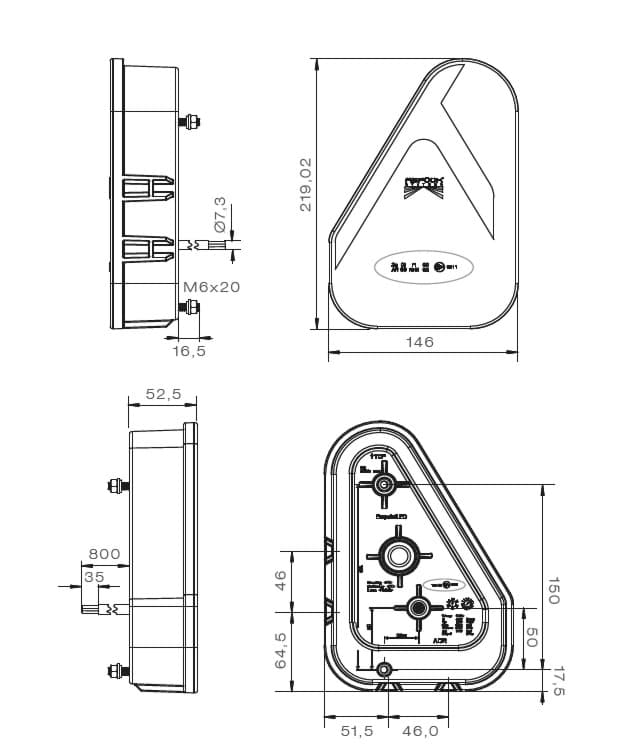 ASPÖCK Earpoint Rückleuchte LED links