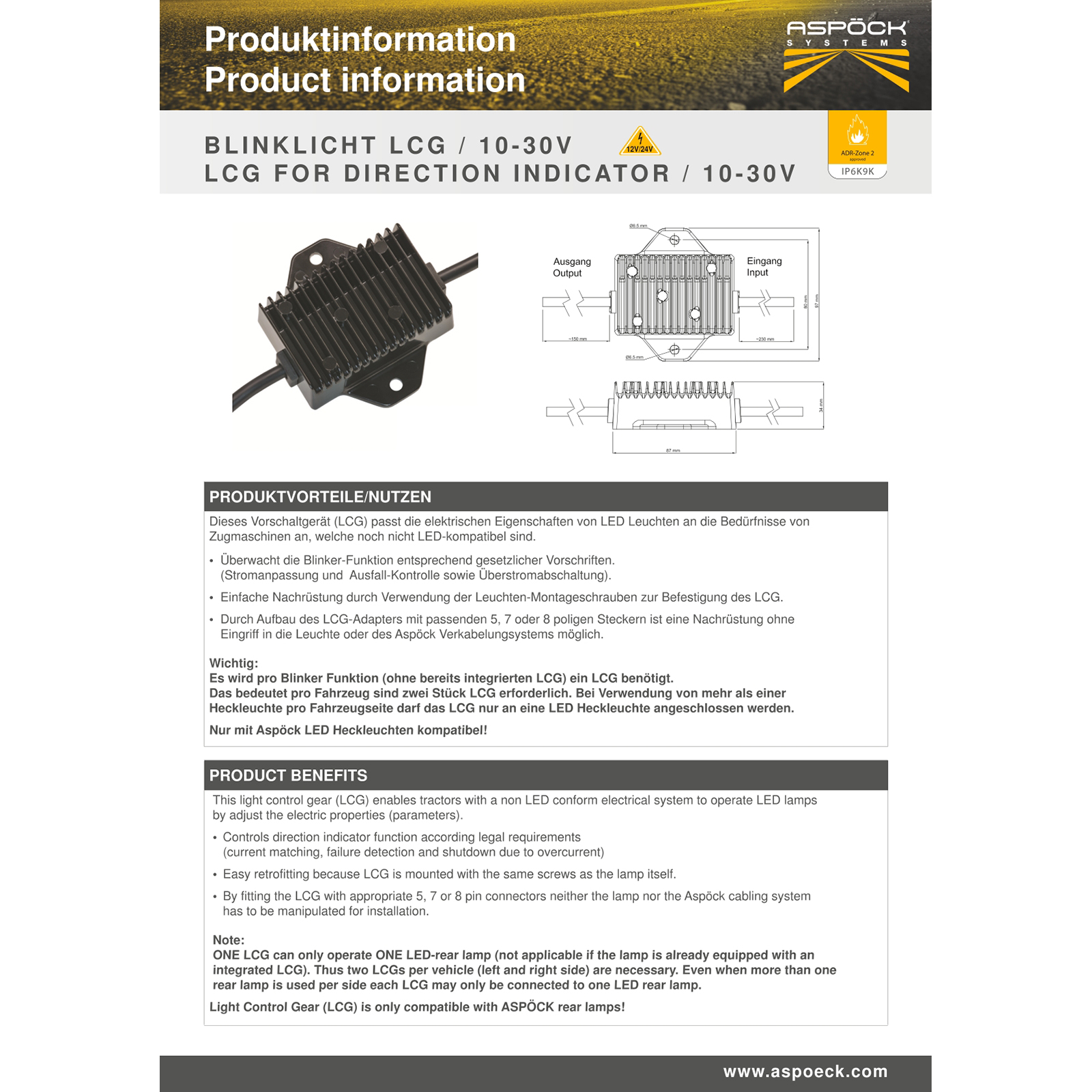 ASPÖCK LCG LED BOX, 5-polig (universeel)