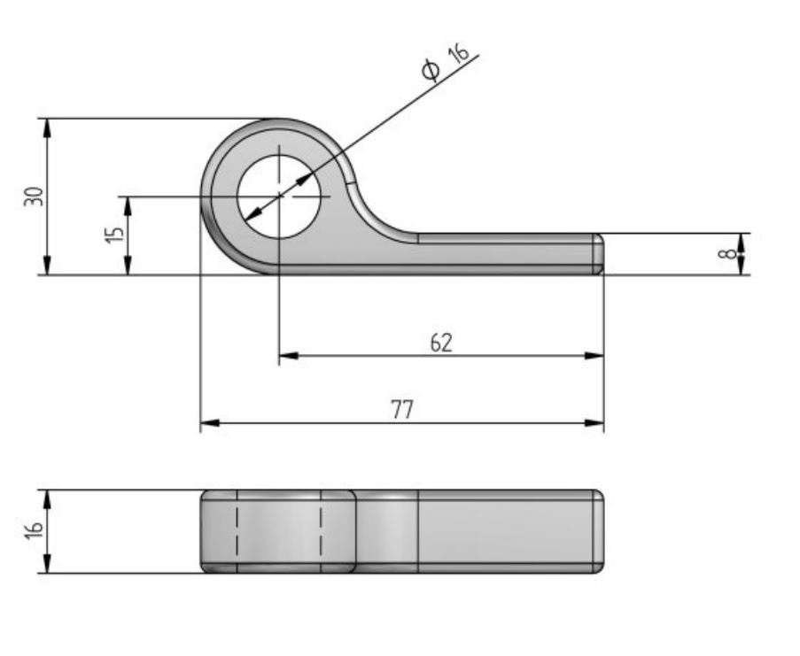 FBS Lasoog, grootte 0, met Ø 16 mm oog