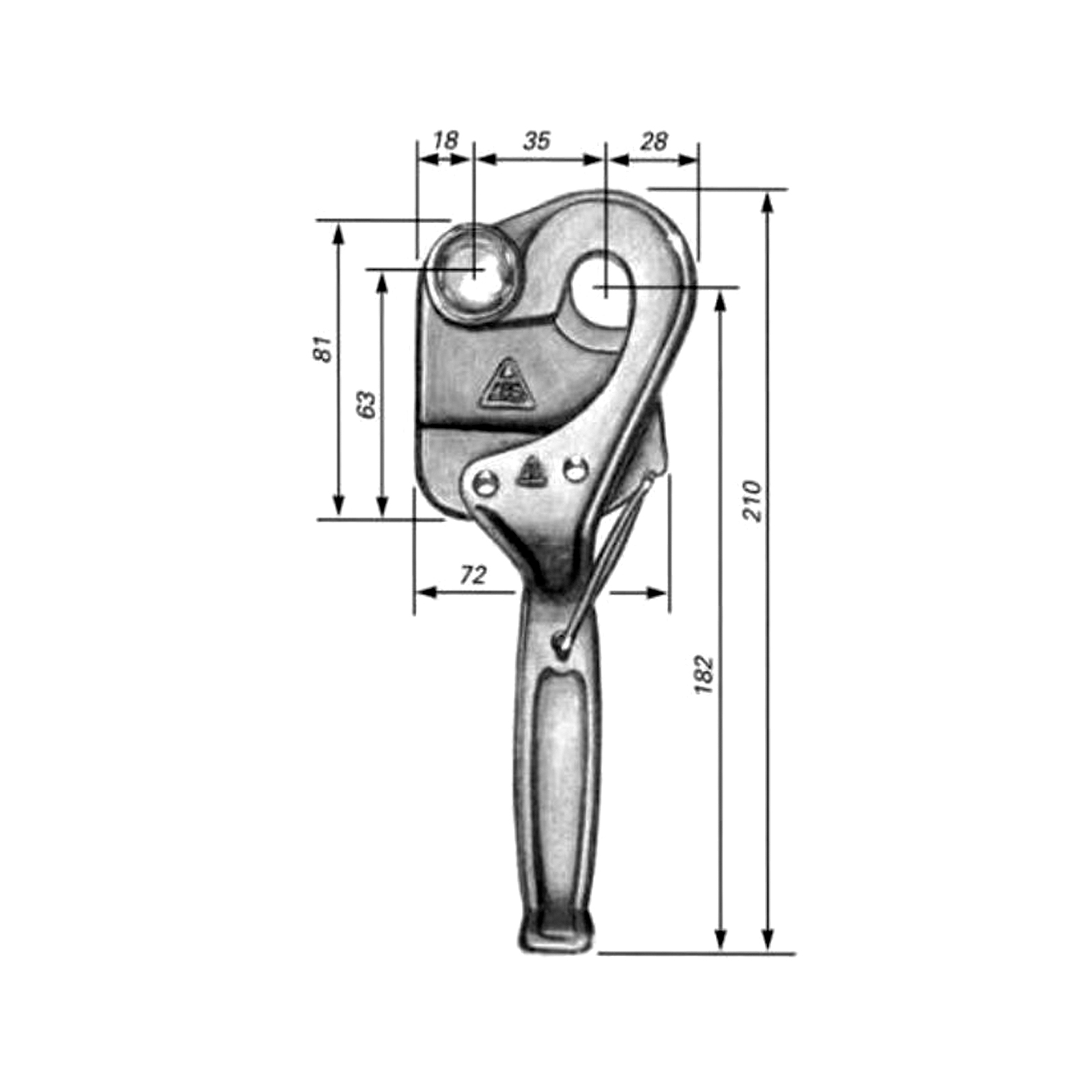 FBS Pendelverschluss, rechts, 210 mm