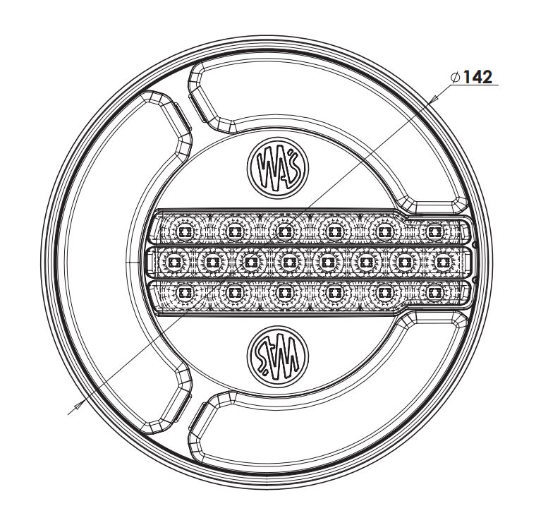 WAŚ W154/12 Nebelschluss-/Rückfahrleuchte LED