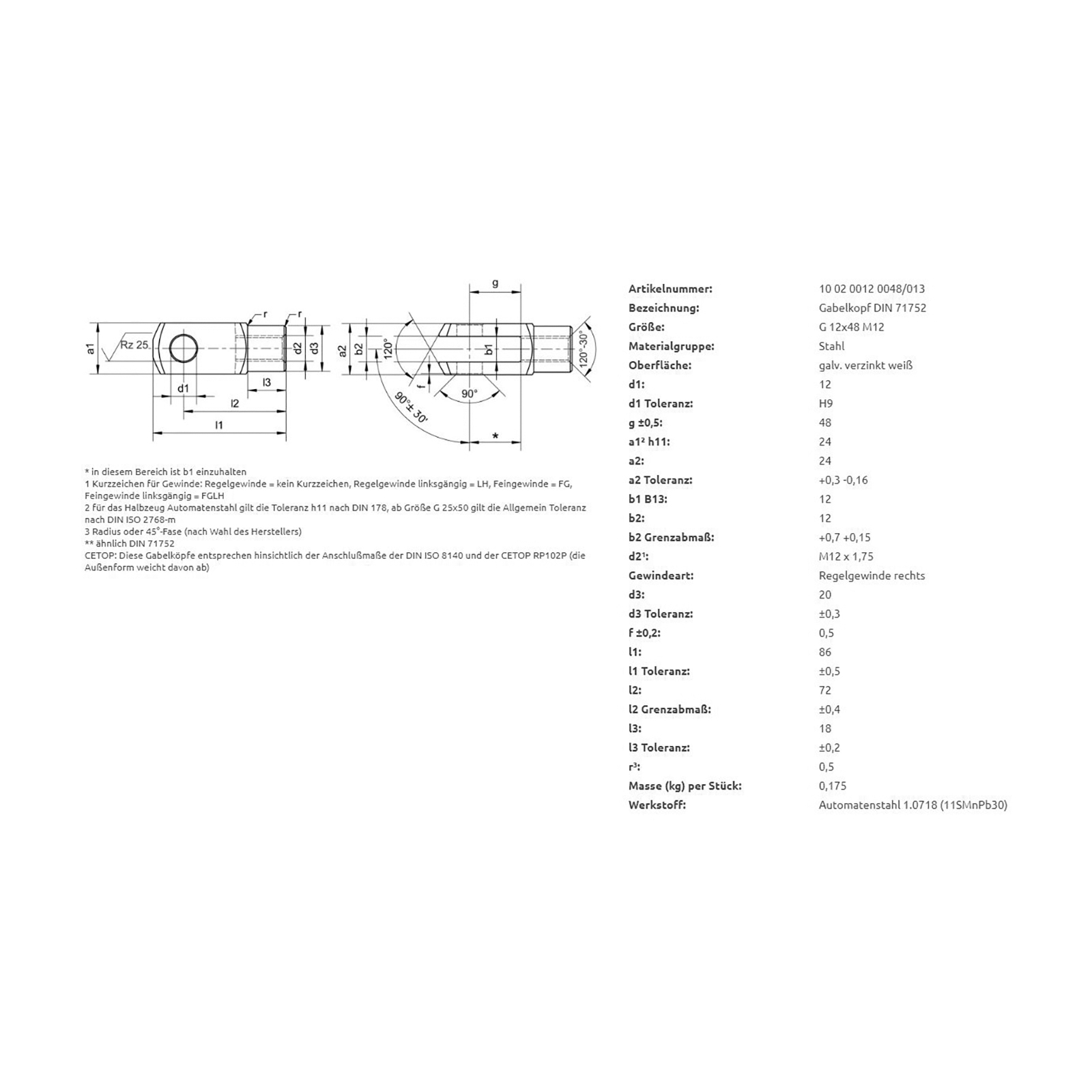 Gaffel M12, 24 x 86 mm
