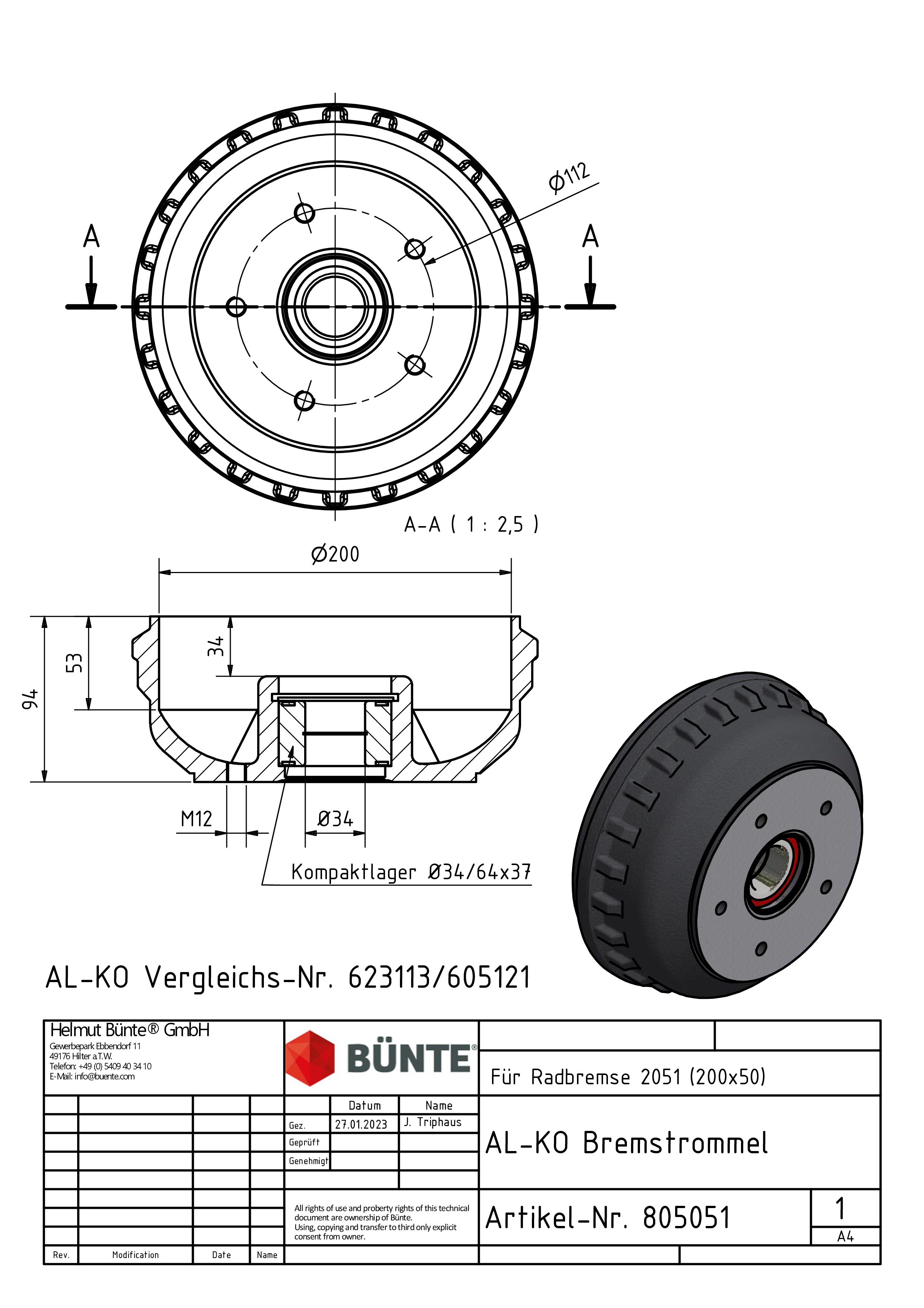 Brake Drum suitable for AL-KO