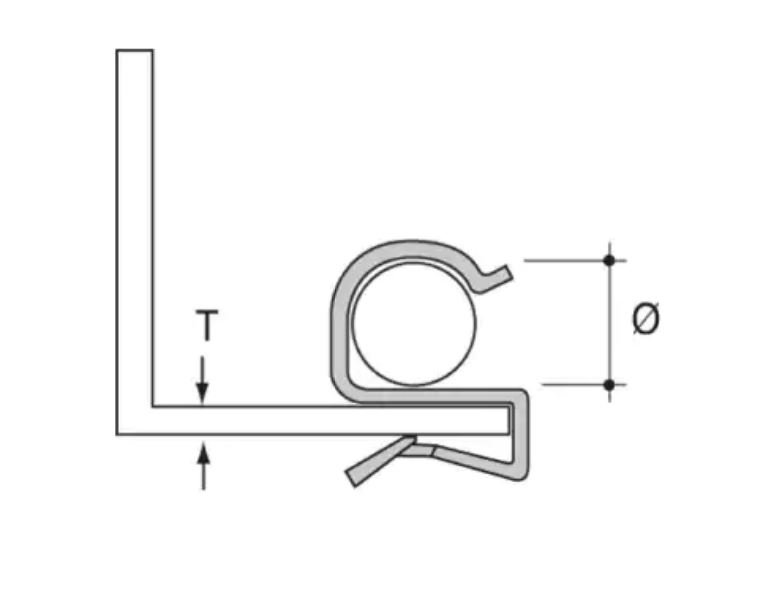 Trägerklemme Typ SRV, Ø 12-14 mm, Klemmb. 2-4 mm