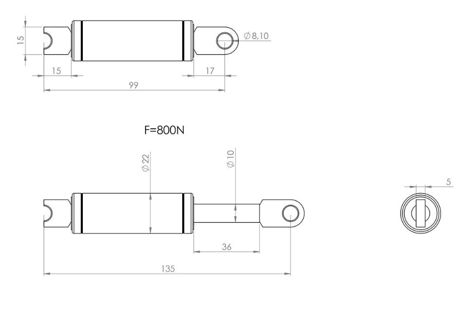 BÜNTE Gasveer 10/22, 135 mm, 800 N, voor WESTFALIA