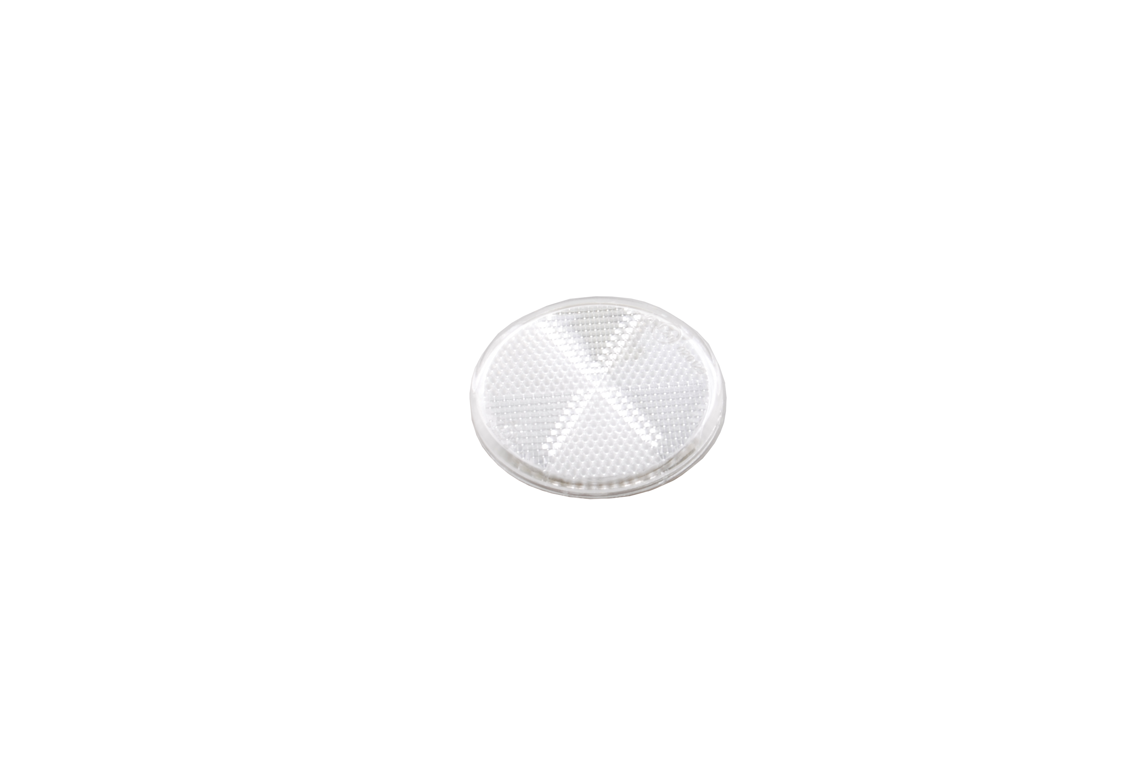 Reflex reflector, white, plast