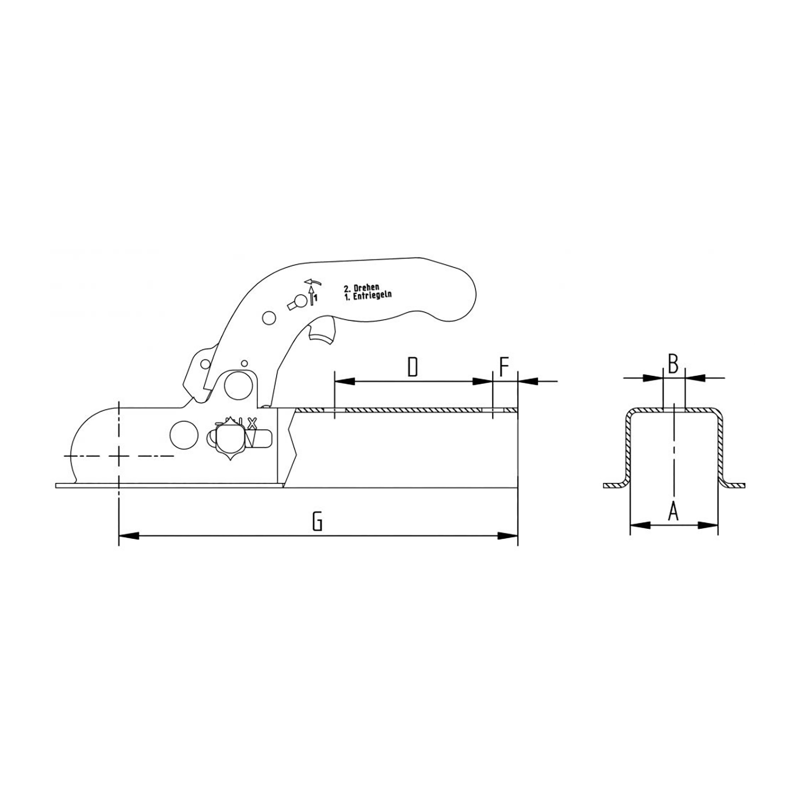 KNOTT K 7,5 M Kogelkoppeling, VK 70 mm