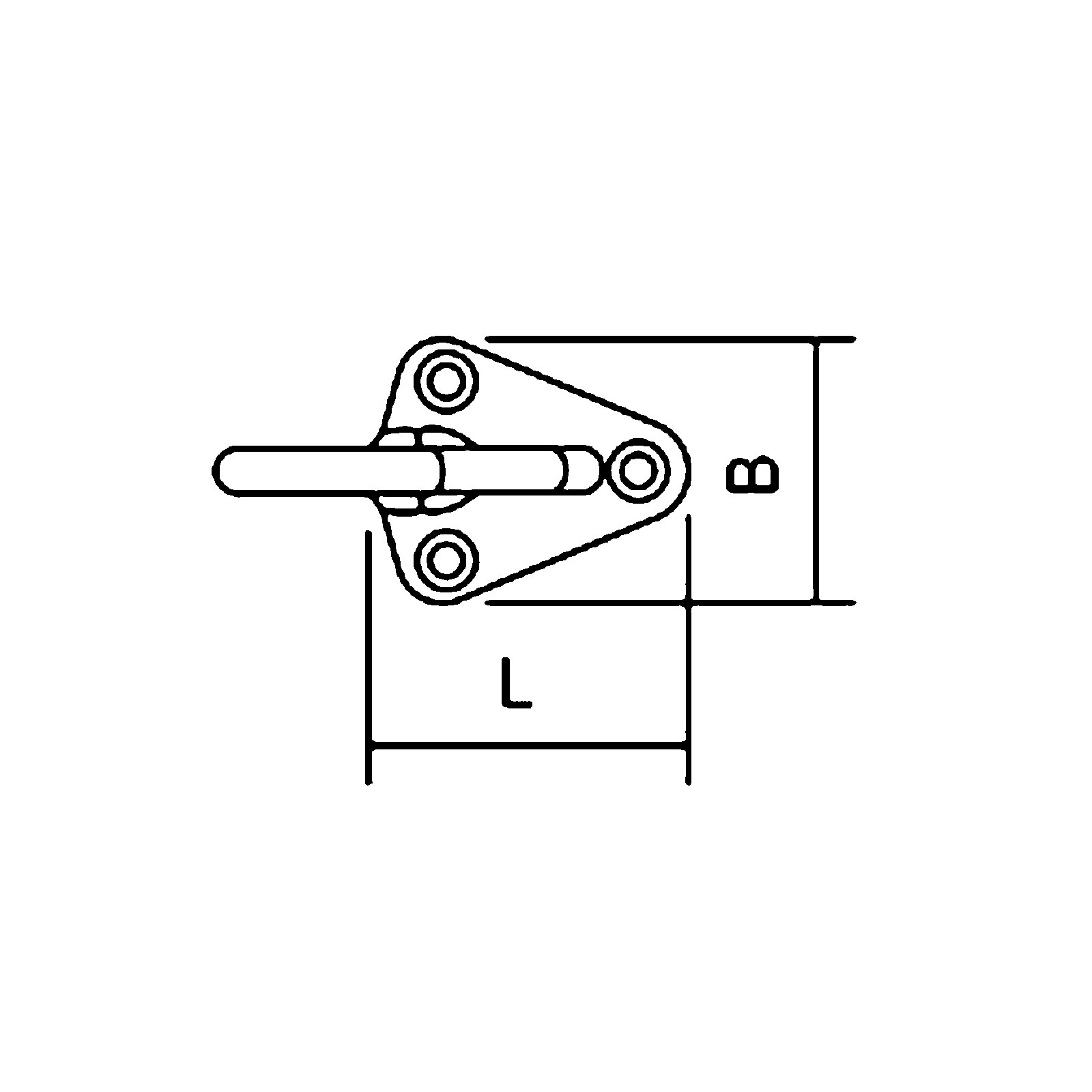 Combi-touwhaak, 40 x 50 mm, Ø 18 mm oog