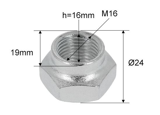 AL-KO Hals-/Sicherungsmutter, M16 x 1,5 x 16 mm