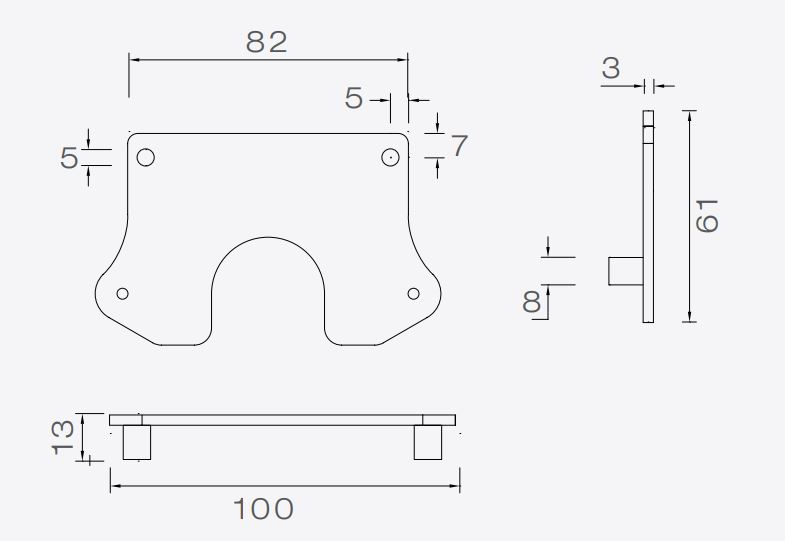 Straight bracket suitable for