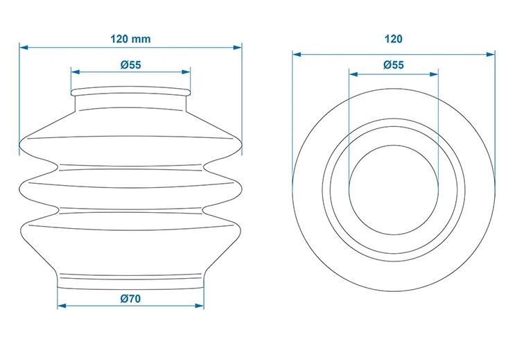 NORDIC Stofhoes, Ø 55/70 x 115 mm, AL-KO