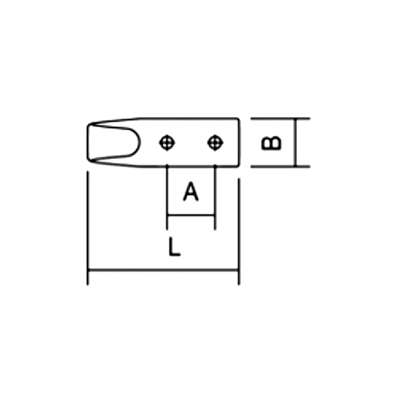 Tarpaulin hook, two holes, pla