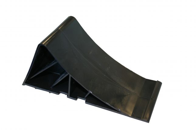 wheel chock, black, plastic