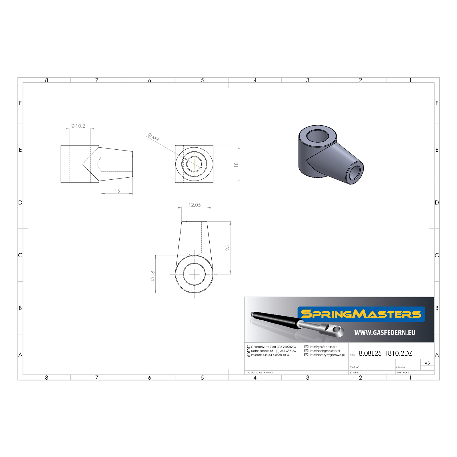 Auge Hammerkopf M8, Ø 10,2 mm