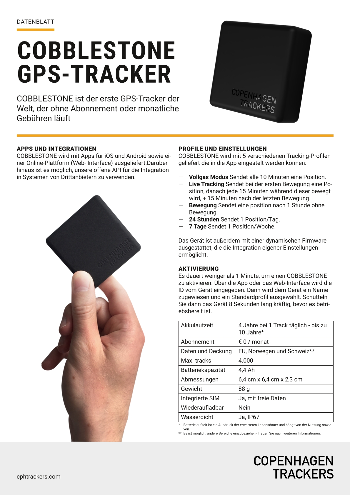 COPENHAGEN TRACKERS Cobblestone GPS-Tracker