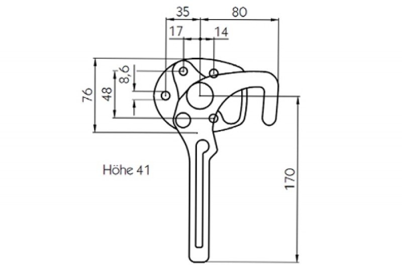 HESTAL Winkelhebelverschluss 6121N links