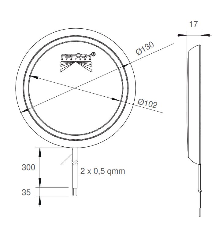 ASPÖCK Inpoint III LED, rond, met sensor/kabel