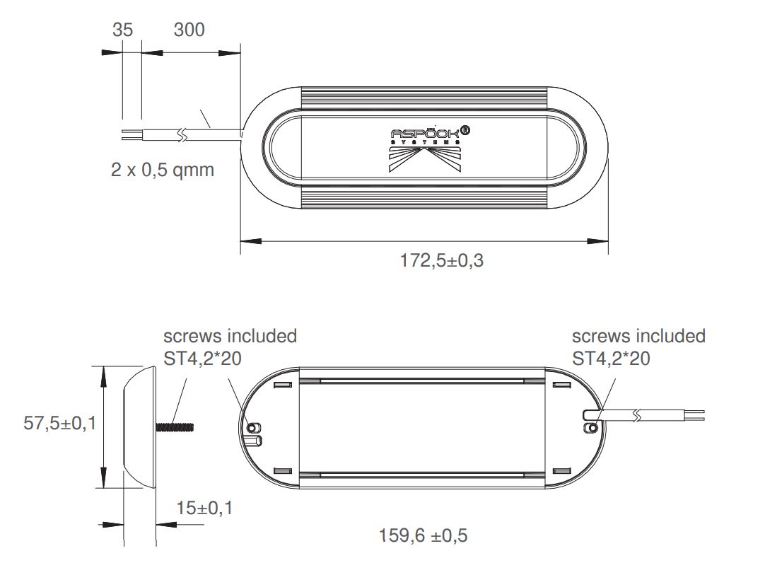 ASPÖCK Inpoint III Innenleuchte LED, lang