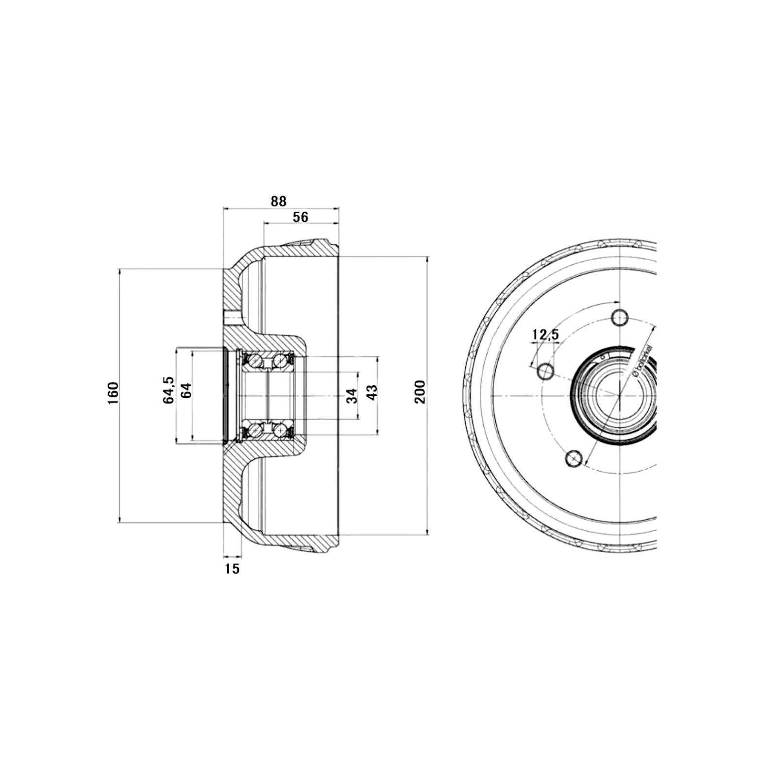 NORDIC Bremstrommel, Ø 200 x 50 mm, f. RB BPW