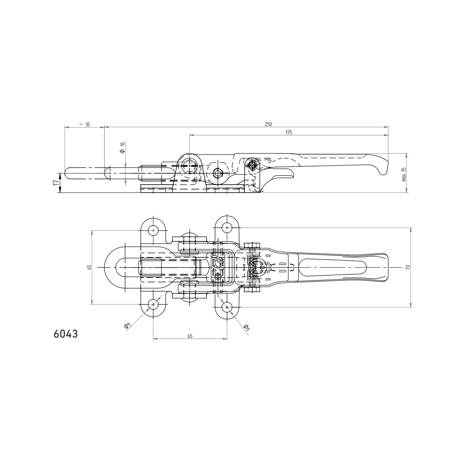 HESTAL Excentersluiting 6043, 250-285 x 35 mm, ver