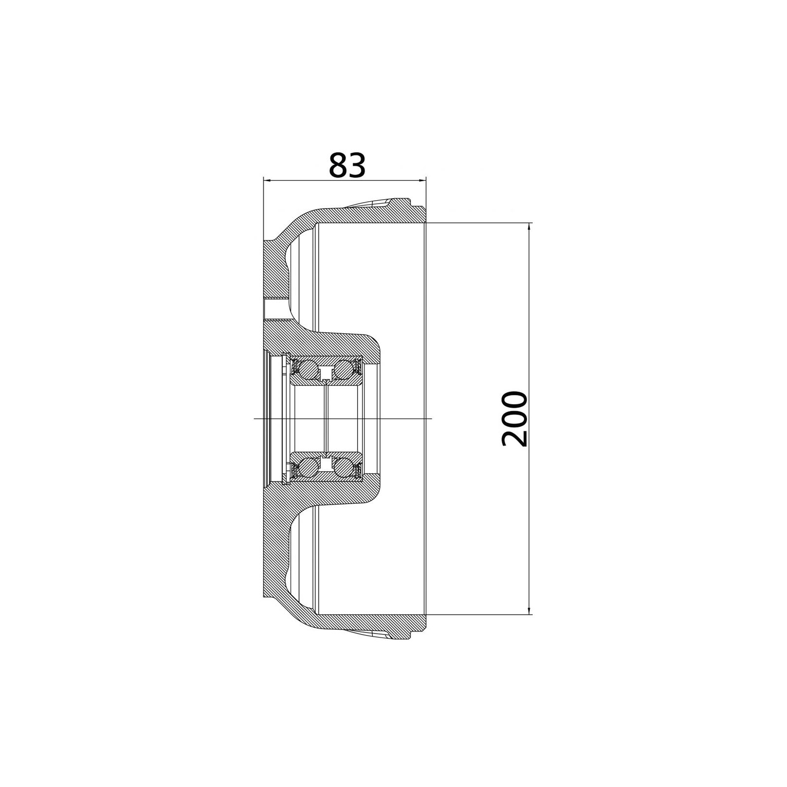 KNOTT Bremstrommel, Ø 200 x 50 mm, f. RB 20-2425/1