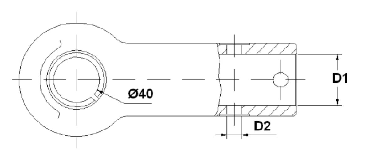 ø 60 mm, B 15/ 15 mm, horizont