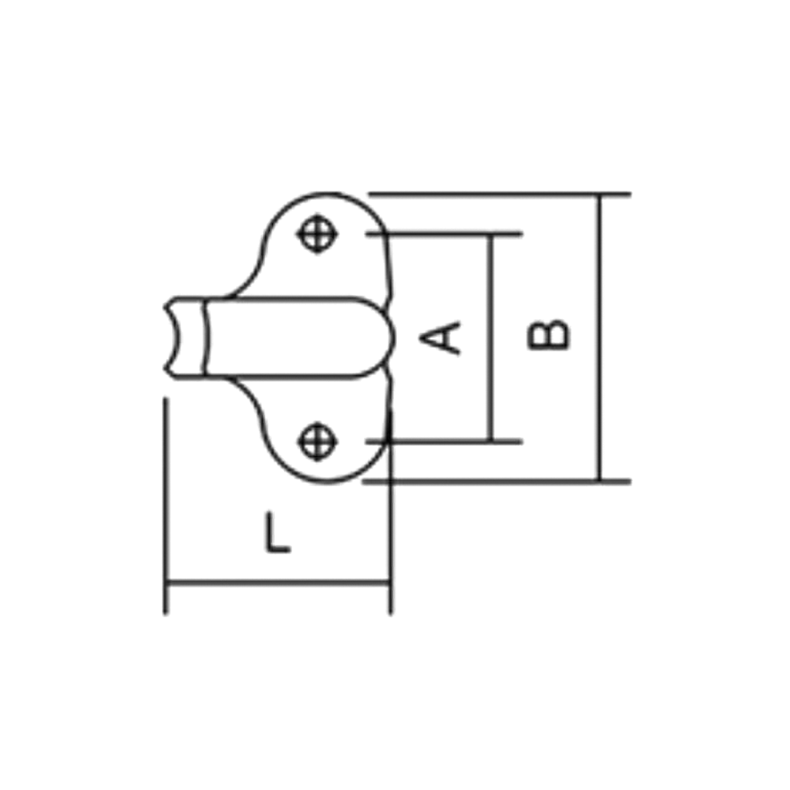 Touwhaak 2-gaats, verzinkt, 39 x 47 mm