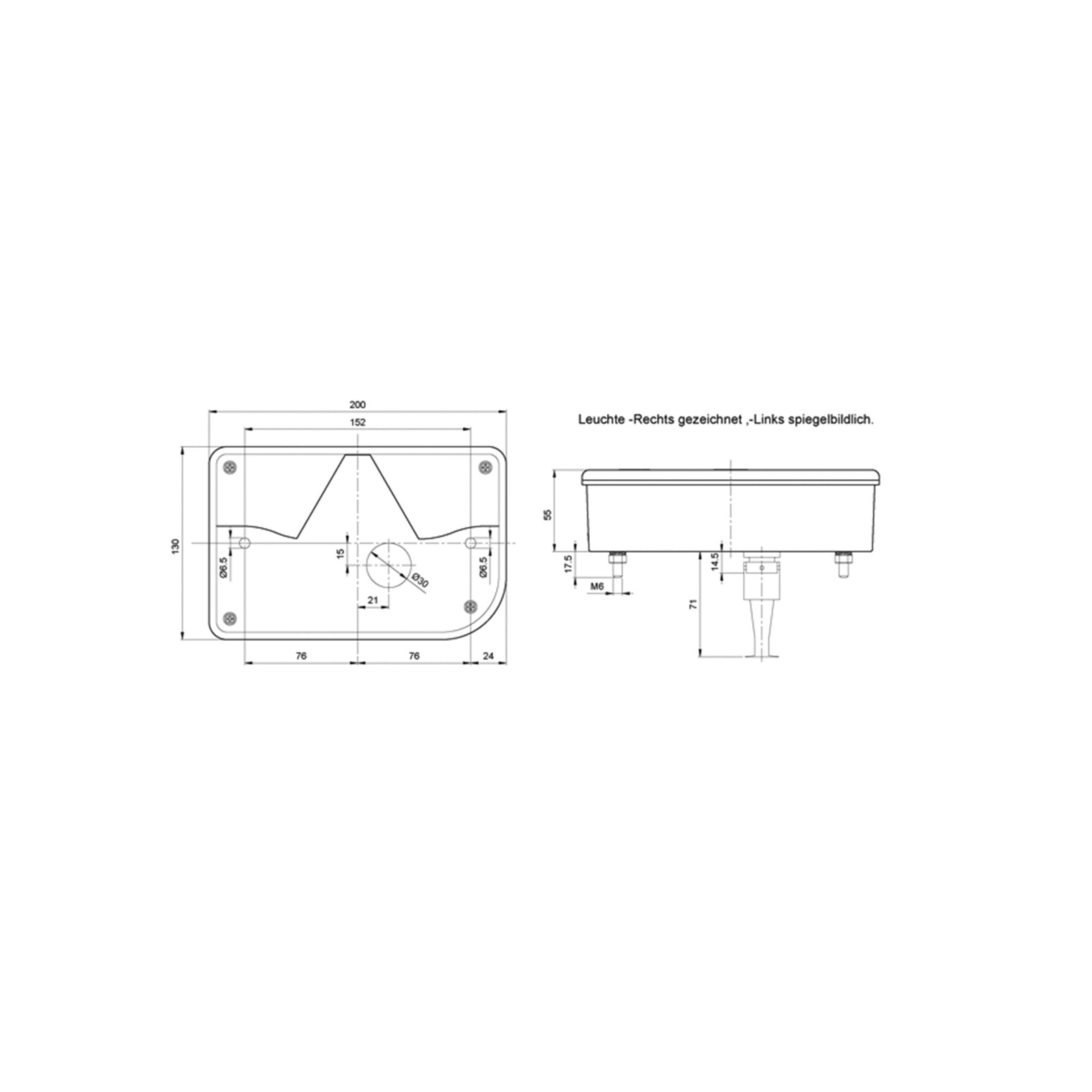 JOKON L 830, links, kenteken- en mistverl