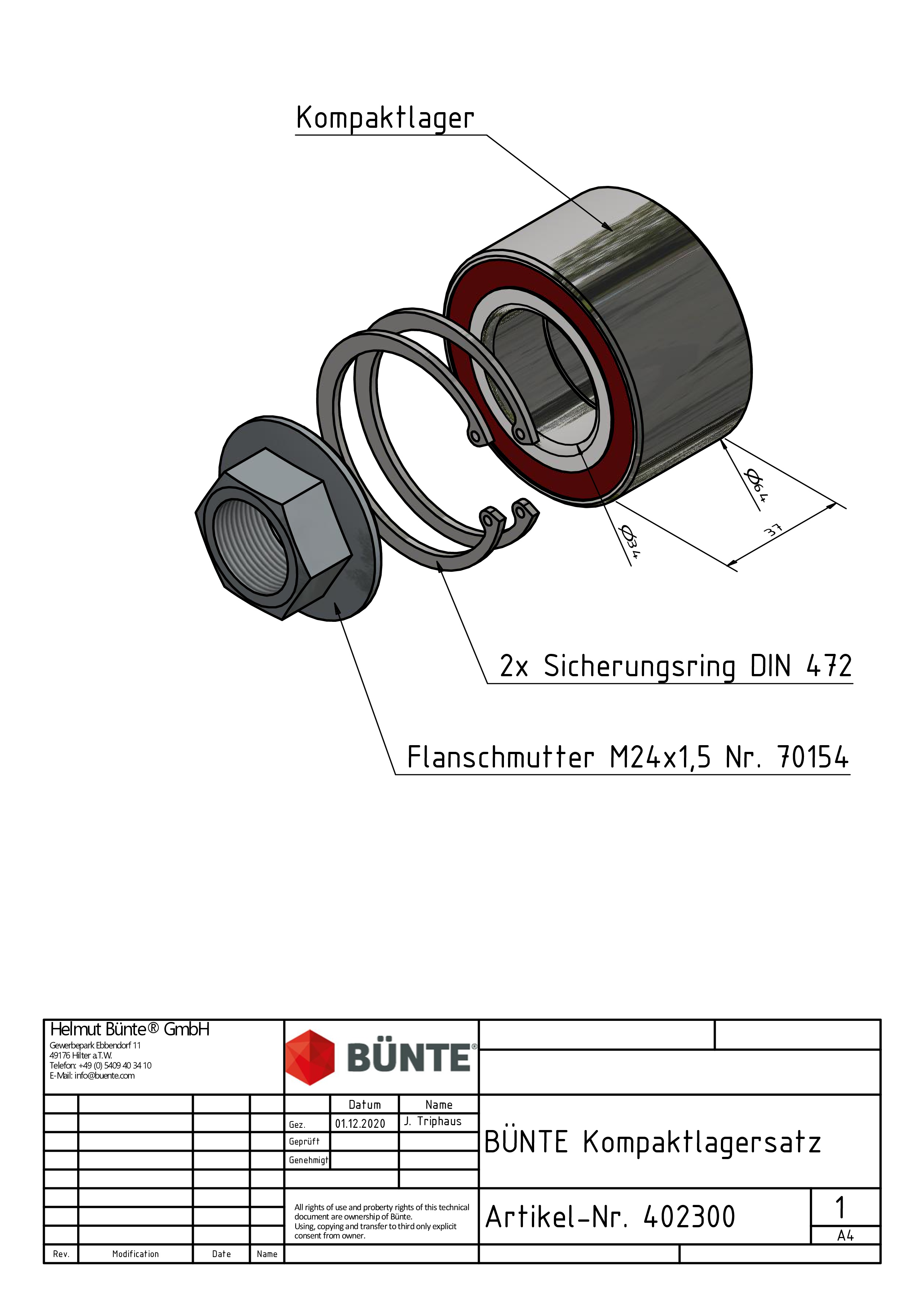 Compact Bearing Set
34/64 x 37