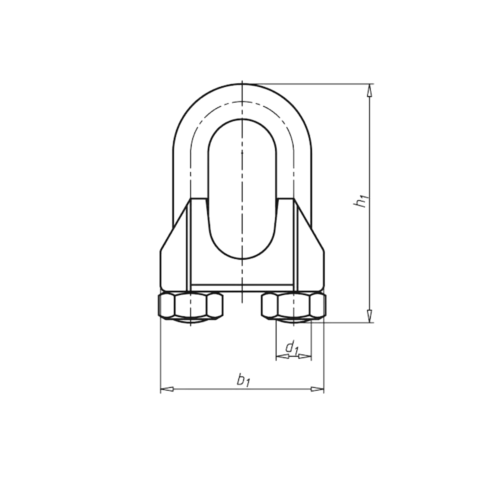 Wire rope clamp, galvanised