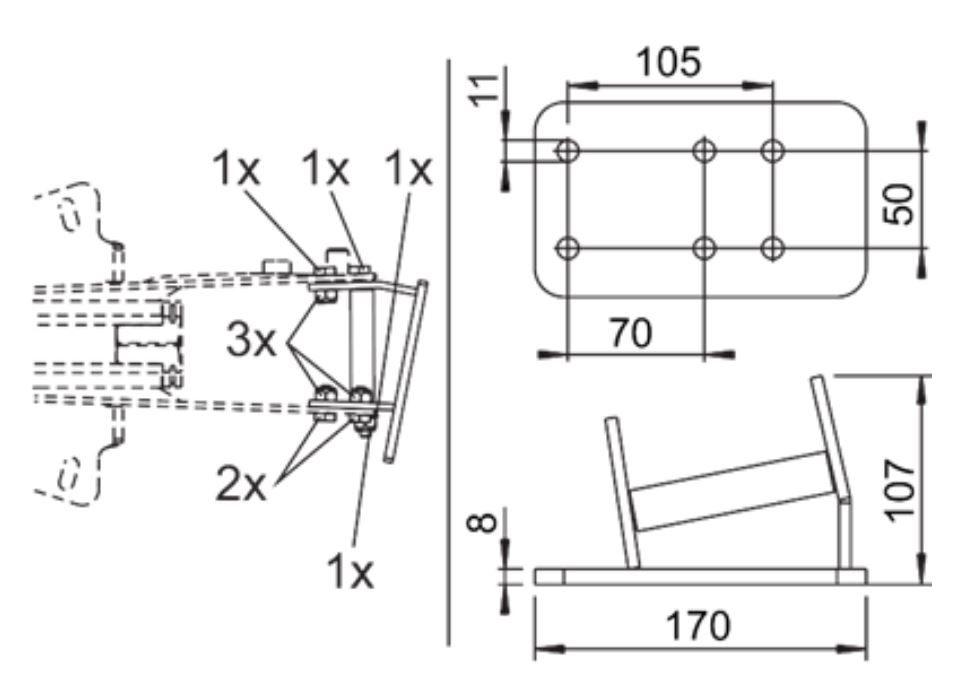 AL-KO Steunwielhouder, voor 2,8 VB/1-C (Boven- en