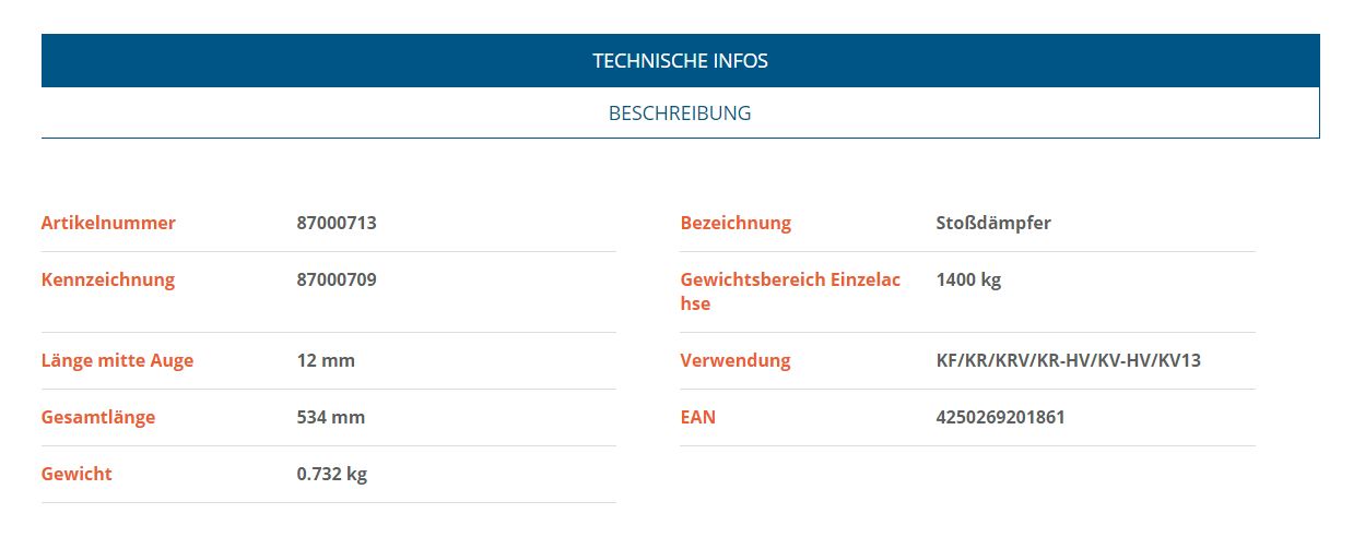 KNOTT Oploopremdemper, voor KF/ KR/ KV/ KRV 13